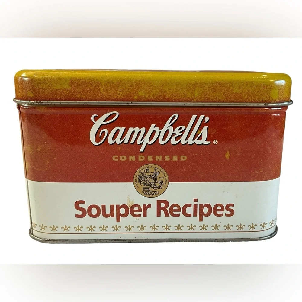 Vintage Red and Gold Campbell's Souper Recipes Decorative Tin